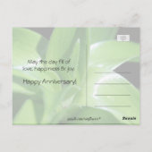 フレッシュ春グリーンリリー葉ズハッピーアニバーサリー ポストカード (裏面)