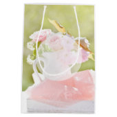 フレッシュ春フラワーブーケ結婚ーズ ミディアムペーパーバッグ (裏面)