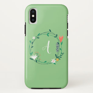 フレッシュ春フローラガーランドパーソナライズされた iPhone XSケース