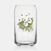 フレッシュ春ブーケアート – '春は空中にある' ガラス缶 (正面)