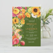 フレッシュ春夏花模様結婚式招待状 招待状 (スタンド正面)