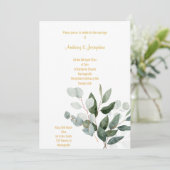 フレッシュ春植物花束結婚式招待状 招待状 (スタンド正面)