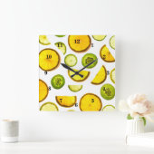 フレッシュ柑橘類 スクエア壁時計 (ホーム)