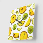 フレッシュ柑橘類 スクエア壁時計 (傾斜)