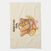 フレッシュ焼いたデイリーパンと転がベーカリー、ベーキング キッチンタオル (縦)