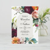 フレッシュ秋アーチ型フレーム結婚フローラ 招待状 (スタンド正面)