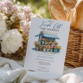フレッシュ素朴・オフ・マーケットブライダルシャワー花房 招待状