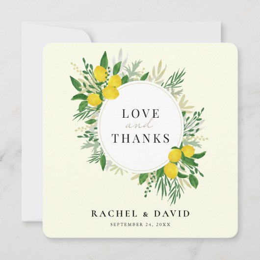 フレッシュ結婚レモンの愛と感謝していカード サンキューカード (正面)