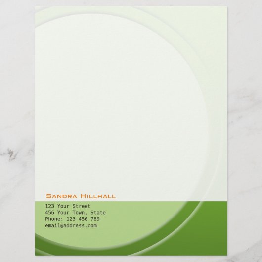 フレッシュ緑のメタリック幾何文字と色 レターヘッド (正面)