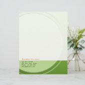 フレッシュ緑のメタリック幾何文字と色 レターヘッド (スタンド正面)