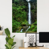 フレッシュ緑豊かな自然の滝 ポスター (ホームオフィス)