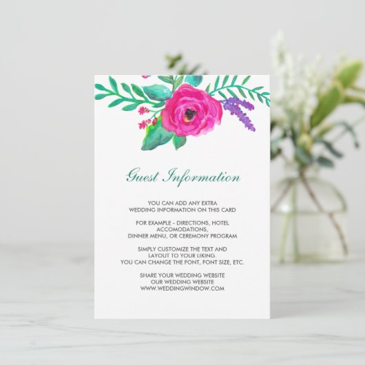 フレッシュ花模様結婚の挿入カード エンクロージャーカード (スタンド正面)