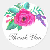 フレッシュ花模様結婚ズサンキューステッカー ラウンドシール (正面)