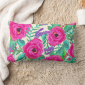 フレッシュ花模様装飾腰枕 ランバークッション (ブランケット)