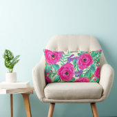 フレッシュ花模様装飾腰枕 ランバークッション (椅子)