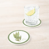 フレッシュ葉ベイズ砂岩コースター(+文字)緑 コースター (側面)