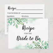 フレッシュ葉植物性ブライダルシャワーレシピカード ポストカード (正面/裏面)
