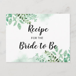 フレッシュ葉植物性ブライダルシャワーレシピカード ポストカード