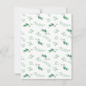 フレッシュ葉植物額入り婚約パーティ 招待状 (裏面)