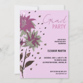 フレッシュ薄紫パープルワイルドフラワーズ招待状 招待状 (正面)