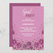 フレッシュ薄紫パープルワイルドフラワーズ招待状 招待状 (正面/裏面)