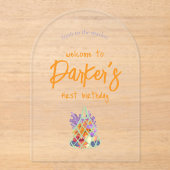 フレッシュ農家市場ベビーファースト誕生日 アクリル招待状 (正面)