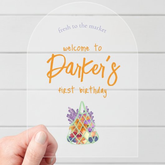 フレッシュ農家市場ベビーファースト誕生日 アクリル招待状