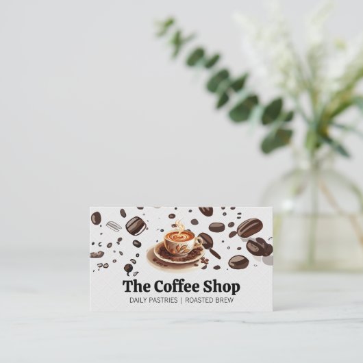 フレッシュ醸造コーヒーカップ | コーヒービーンズ 名刺 (スタンド正面)