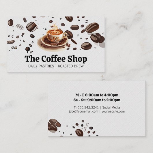 フレッシュ醸造コーヒーカップ | コーヒービーンズ 名刺 (正面/裏面)