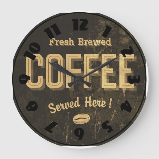 フレッシュ醸造コーヒークロック ラージ壁時計 (正面)