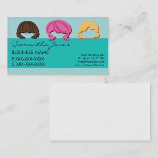 フレッシュ顔ヘアカラービジネスカード 名刺 (正面/裏面)
