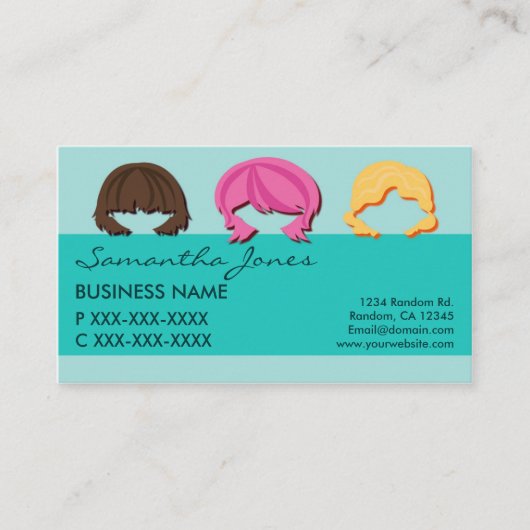 フレッシュ顔ヘアカラービジネスカード 名刺 (正面)