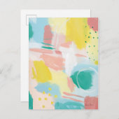 フレッシュ顔抽象芸術-春の色 ポストカード (正面/裏面)