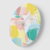 フレッシュ顔抽象芸術-春の色 ラージ壁時計 (傾斜)