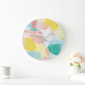 フレッシュ顔抽象芸術-春の色 ラージ壁時計 (ホーム)