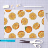 フレッシュ鮮やかオレンジ柑橘類フルーツシームレスパターン 薄葉紙 (クラフト)