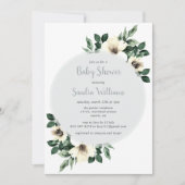 フレッシュ・アネモネ・ベビーシャワー招待_gray 招待状 (正面)