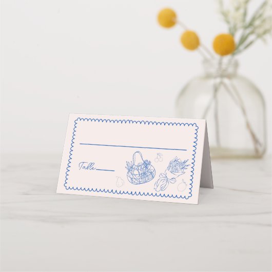 フレッシュ・オフ・ザ・マーケット ファーマーズマーケット ブライダルシャワー プレイスカード (正面)