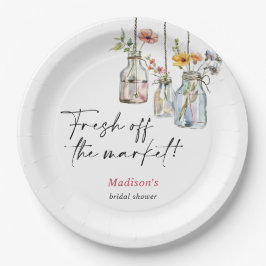 フレッシュ オフ ザ マーケット フラワージャー ブライダルシャワー ペーパープレート