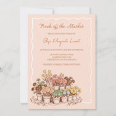 フレッシュ・オフ・ザ・マーケット・フローラル・ガーデン・ブライズシャワー 招待状 (正面)