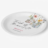 フレッシュ オフ ザ マーケット フローラル ジャー ブライダル シャワー ペーパープレート (アングル)