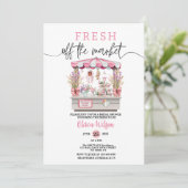 フレッシュ オフ ザ マーケット ブライダル シャワー フローラル チック 招待状 (スタンド正面)