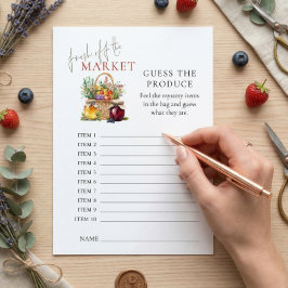 フレッシュ・オフ・マーケット推測プロデュース・ブライダルシャワー・ゲーム 招待状