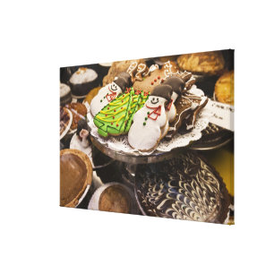 フレッシュ・クリスマス・クッキーのプレート キャンバスプリント