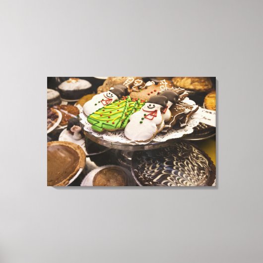 フレッシュ・クリスマス・クッキーのプレート キャンバスプリント (正面)