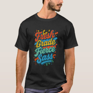 フレッシュ グレード 強烈なサス クール バック トゥ スクール タイポグラフィ Tシャツ
