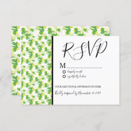 フレッシュ シロ レモン ライム シームレス パターン ウェディング 招待状