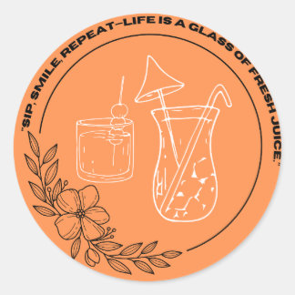 「フレッシュ・ジュース・ジップ」スタンプ ラウンドシール