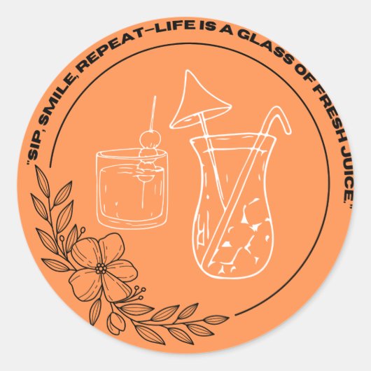 「フレッシュ・ジュース・ジップ」スタンプ ラウンドシール (正面)