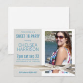 フレッシュ スウィート16 フォト バースデー パーティー 招待状 (正面/裏面)
